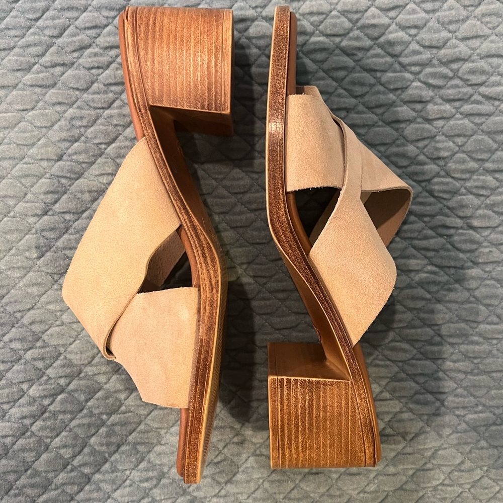 Mila Paoli Leather Strappy Block Heel Sandals